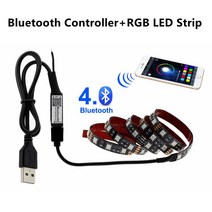 USB LED 스트립 램프 5050SMD DC5V 유연한 빛 테이프 리본 1M 2M 3M 4M 5M HDTV TV 데스크탑 화면 백라이트 바이어스 조명, [03] Bluetooth Controller, [02] 200CM 120EDs