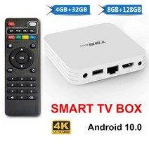 T95MINI 스마트 TV 박스 안드로이드 10.0 쿼드 코어 2.4G 와이파이 4K H.265 셋톱 4/8GB RAM 및 32/128GB ROM 미디어 플레이어 홈 시어터, 03 UK Plug_02 8GB-128GB