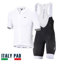 브랜드없음 MCN 자전거의류세트 3D화이트 반팔져지+4부 빕슈트