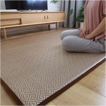 라탄협탁 거실 라탄 침대매트 마루바닥방석 매트주문제작 일본식 돗자리 쿨시트 침대옆 문질러세척가능, C10-무늬색상 두께 2CM, T07-90x200CM동일타입 의자시트