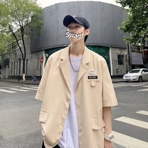 한국판 트렌드 여름 신작 남성 캐주얼 반팔 양복 재킷