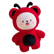 만화 곰 베개 박제 동물 장난감 장식 집들이 선물 침대 베개, 무당벌레 23CM, 플러시 원단