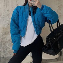 코지23여자 시크한 크리스마스 솔로탈출 블루종 크롭 자켓