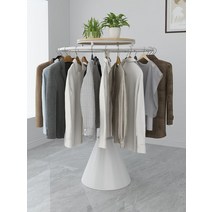 의류매장 원형행거 회전식 옷진열대 의류스탠드 매대, 흰색 직경 70cm Φ120cm