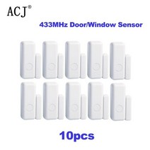 자취 싱글 혼자 감지 센서 경보음 출입문 창문 현관문 방범 ACJ 미니 MHz 무선 마그네틱 도어 윈도우 홈 경보 시스템 앱 알림 경고 감지기, CHINA_10pcs