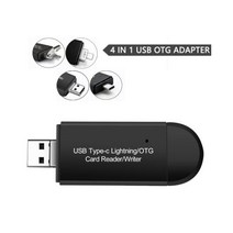 블랙박스sd카드리더기 유심칩 usb c타입 멀티 OTG마이크로 SD 카드 리더기 USB 3.0 2.0 마이크로 어댑터 플래시 드라이브 스마트 메모리 판독기, 4 in 1 USB