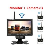 카플레이 모니터 무선 카링킷 차량 무선 리버스 카메라 트럭 7인치 LCD RV 트레일러 굴 삭 기 자동차 12V-2, 05 Three Camera