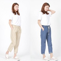 [퍼저머스]편하고 핏이 예쁜 여성 린넨 밴딩팬츠 봄 가을 여자바지