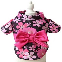 MaruPet Brocade Japanese Kimono for Girl Floral Pet Halloween Costume Bowknot Dog Dress for Small E, 1