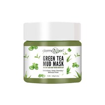 dermaXgen 녹차 머드 마스크 - 말차 파우더 알로에 베라 카올린 및 벤토나이트 클레이 수분 공급 / 해독 / 딥 클렌징 / 모공 최소화 / 치유 릴랙싱 및 오가닉 페