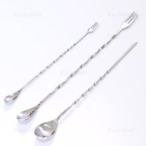 바스푼 (Bar spoon) 칵테일용 빠스푼칵테일제조도구, 03. 포크형 바스푼-특대, 1개