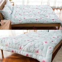 국산 민트 차렵이불 집먼지 진드기 알러지케어 퀸 180x220cm 가볍고 먼지없는