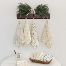 요루 거즈행주 주방 핸드타올 행주 2겹 사각, 나뭇잎(브라운)