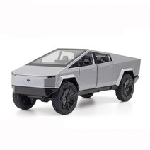 124 테슬라 사이버 트럭 픽업 suv 합금 자동차 모델 다이 캐스트 금속 장난감 차량, 은