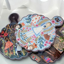 앨리스 냄비받침 3 Type 도자기 레트로 그래픽 아트 주방 인테리어 소품 디자인 아이디어 상품, 이상한나라, 1개