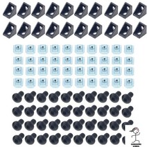 모니터베사홀 어고트론모니터암 nbh100 nbf100a ca2 2020 알루미늄 프로파일 커넥터 세트: 20pcs 코너 브래킷 + 40pcs 20 시리즈 m5 t-슬롯 너트 +, CHINA, Black Set