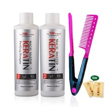 120ml MMK 케라틴 트리트먼트 헤어 오일 스트레이트닝 포르말린 세트 + 무료 레드 빗, 1set