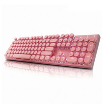 앱코 HACKER K840 조약돌 레트로 기계식키보드, 핑크, 청축