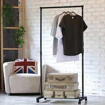 cocooning Artlish 매장 옷가게 사무실 원룸 깔끔한 일자 디자인행거 행거, 블랙