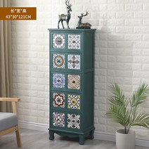 자개장 엔틱 린넨 화초장 서랍장 고가구 빈티지 엔틱가구, 그린 2/5