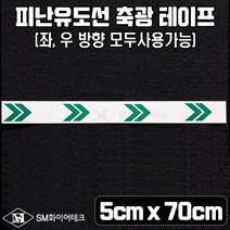 축광테이프 피난유도선 5cm x 70cm 야광띠 피난유도로 접착식테이프 SMU-13-1