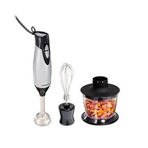 Hamilton Beach 4-in-1 일렉트릭 Immersion 핸드 블렌더 초고속 믹서기 핸드헬드 Blending Stick Whisk + 3-컵 Food 야채 초퍼 Bowl, 3피스_실버 및 스테인리스 스틸