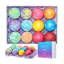 Spa Luxetique Bath Bombs for Women Men- 12Pcs Large 5oz Bubble Fizzies Moisturize Dry Skin Gift Sets