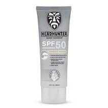 Headhunter Heavy Duty Reef Safe 자외선 차단 SPF 50 서핑용 - 천연 미네랄 자외선 차단 페이스 크림 - 광범위한 스펙트럼 UVA/UVB 안전 피부
