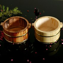 스테인레스 스틸 라이너 나무 공기 덮밥그릇 일식 장어덮밥 돈부리, 탄화색 16cm 나무통