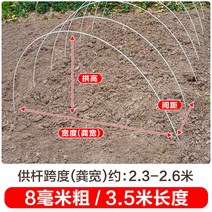 새로운 작은 아치 브래킷 야채 창고 기둥 분야 단열 FRP 단단한 유리 섬유 농업 묘목, 100팩, 두께 8mm - 길이 3.5m