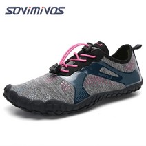 남자를위한 물 신발 맨발의 빠른 건조 아쿠아 양말 카약 보트 타기 하이킹 서핑 산책을위한 야외 운동, 38, 05 GRAY PINK_04 38