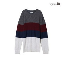 탑텐 남성 램스울 배색 스웨터_MSY4ER1906