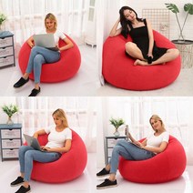 소울리드 컬러 룸메이트 1인용 에어소파(110CM) (레드) 1인용빈백 1인용미니쇼파