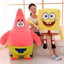 스펀지밥 대형인형 캐릭터 선물 쿠션 애착 수면인형 바디필로우, ._70cm  뚱이