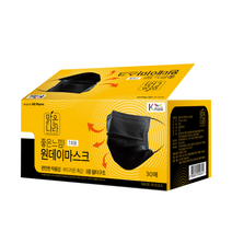 맑은나라 국산 좋은느낌 원데이마스크 30매 화이트/블랙, 블랙, 2통, 50개입