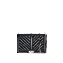 크로스 바디 백 Rebecca Minkoff 쉐브론 퀼팅 점보 러브 크로스바디 블랙