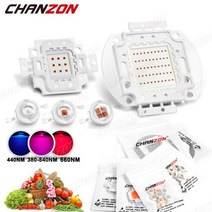 고출력 Led 칩 램프 전구 440Nm 660Nm 딥 레드 로얄 블루 풀 스펙트럼 1W 3W 5W 10W 20W 30W 50W 100W 식물 성장 라이트 비드, Deep Red 660nm, 1W X 10 Pieces