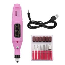 미니그라인더 소형 전동 조각기 usb electric nail drill 핸드 연마기, 분홍색