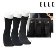 ELLE 남성 컬러라인 비즈니스 장목 3족양말 선물세트 EH33010S3