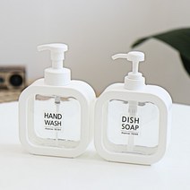 위띵크 투명 레터링 사각디스펜서 일반형+거품형+방수라벨, 1세트