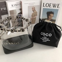 [비비애르] 코코 투명백 pvc 캔버스 복조리 백팩 봄 여름 방수 바캉스가방 파우치세트 썸머백 제작 디테일
