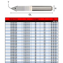 초음파 커터 커팅기 1pc 3.175 4 6 mm 알루미늄 조각 비트 V Shap 팁 엔드 밀 CNC 라우터 텅스텐 카바이드, 02 H 3.175mm_09 VS-A30-T01
