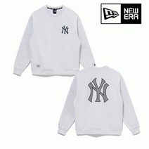 뉴에라 MLB 그리드 로고 뉴욕 양키스 맨투맨 헤더 그레이 13338670, 없음