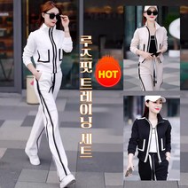 여성 패션 트레이닝복 빅사이즈 캐주얼 트레이닝 세트 가을 긴팔 상하복