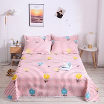 wanghuan린넨 시트 면화 오래된 거친 천 시트 단일 조각 여름 린넨 면화 매트는 기계 세척 가능 단일 물 민들레 단일 시트 150x200cm0.9m 침대용, 침대용 시트 1장 240x250cm1.5m, 꽃이 만발한