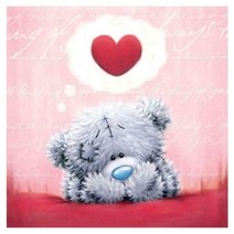 CWYJIN 보석십자수 캔버스 캐릭터 테디베어 DIY 키트 30X30 CM 데코레이션 그리다 선물, 1개, 사랑하는 마음 테디베어