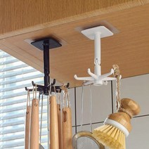 월드유한 1+1 흡착식 360도 회전형 주방도구걸이 주방걸이 조리도구 걸이 수납 국자걸이, 풍차걸이(1+1)-화이트