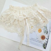 (러블리케이프)sn 코튼 레이스 리본프릴 자수 레이스 쁘띠케이프 레이어드 소녀감성 니트랑
