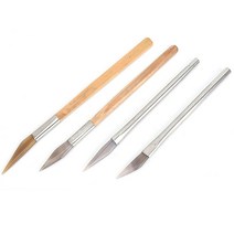대나무 손잡이 보석 만들기 공구를 가진 5 pc 마노 버니셔 닦는 칼 가장자리 금은 호일 코팅.
