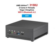 미니pc AMD-라이젠 R5 3750H R7 2700U 미니 PC 베가 10 그래픽 포함 4K UHD Nvme SSD 데스크탑 게임용 컴, 01 No RAM No Storage_01 미국, 01 AN1 Athlon 3150U